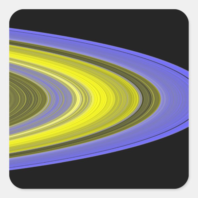 False-color image of Saturn's rings Square Sticker (Front)