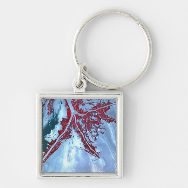 False color satellite keychain (Front)