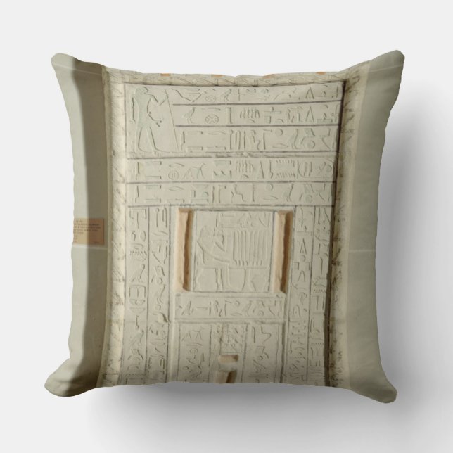 False door of Sheshi, c.2300-2200 BC (painted lime Throw Pillow (Front)