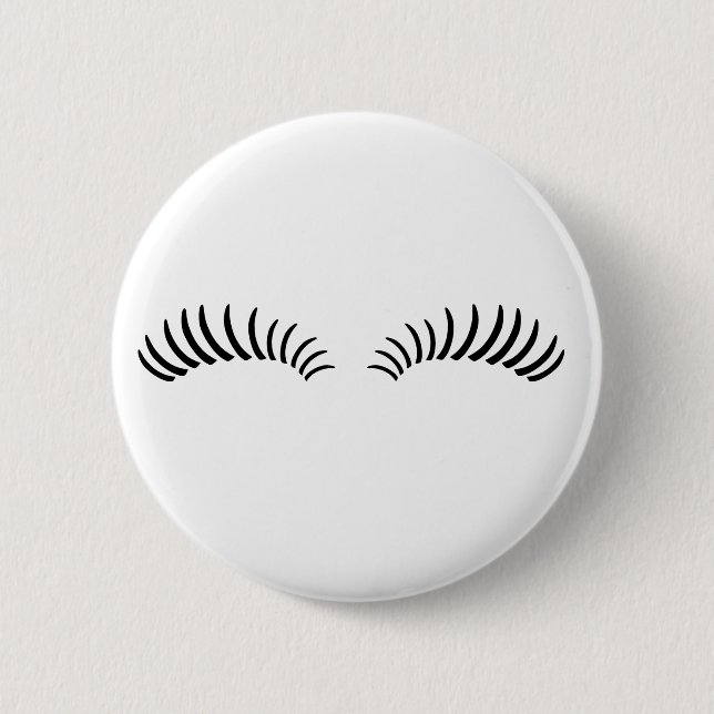 False Eye Lashes Pinback Button (Front)