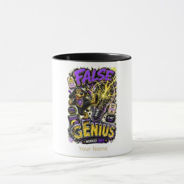 False Genius Personalized Funny Sarcastic Mug (Center)