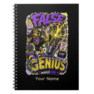 False Genius Personalized Funny Sarcastic Notebook