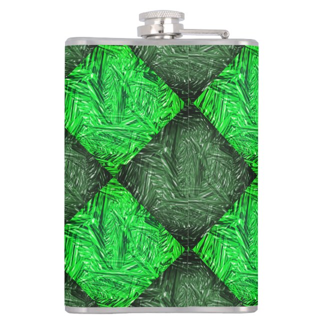 False green chess grass or coconut leaves flask (Back)