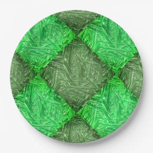 False green chess grass or coconut leaves paper plates