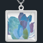 False Indigo I Silver Plated Necklace<br><div class="desc">Floral</div>