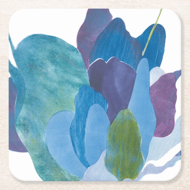 False Indigo I Square Paper Coaster (Front)