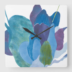 False Indigo I Square Wall Clock
