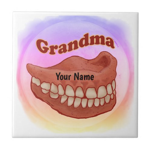 False Teeth Grandma Ceramic Tile