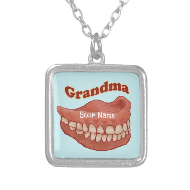 False Teeth Grandma Necklace (Front)