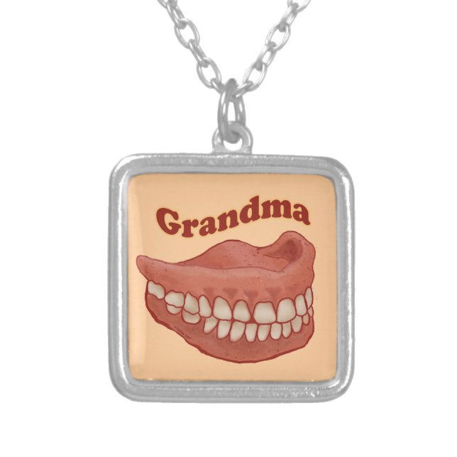 False Teeth Grandma Necklace (Front)