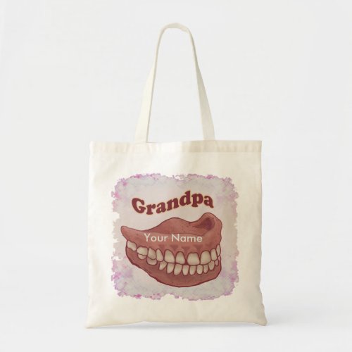 False Teeth Grandpa custom name  Tote Bag