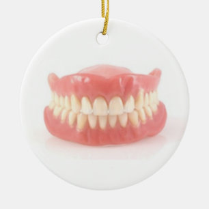 "FALSE TEETH" OVER THE HILL ORNAMENT AND GIFT