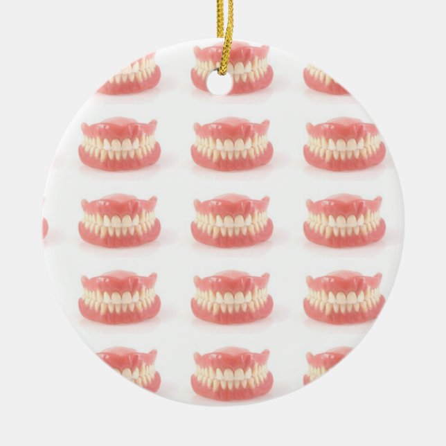 "FALSE TEETH" OVER THE HILL ORNAMENT AND GIFT (Front)
