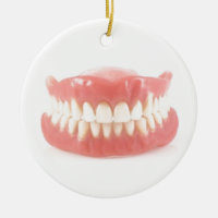 "FALSE TEETH" OVER THE HILL ORNAMENT AND GIFT