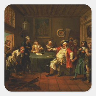 Falstaff Examining his Recruits from Henry IV Square Sticker