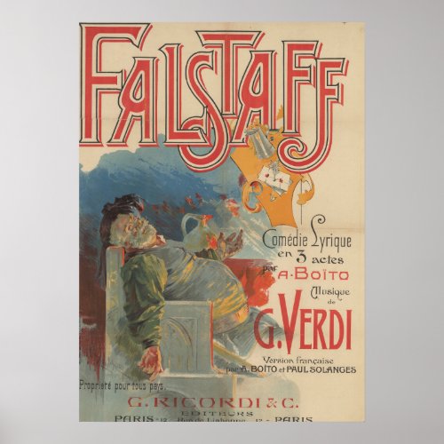 Falstaff opera poster Paris premire 1894