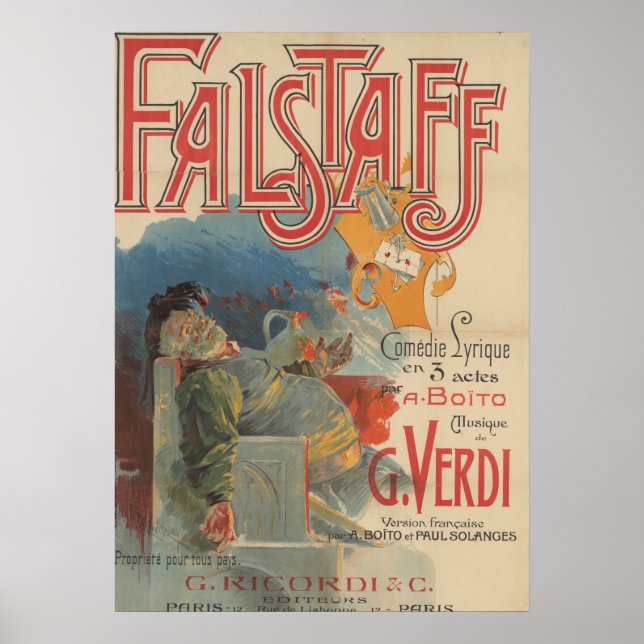Falstaff opera poster (Paris première 1894) (Front)