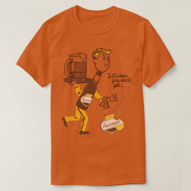 Falstaff Retro Defunct Beer Man T-Shirt (Design Front)