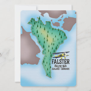 Falster Island Denmark travel poster.