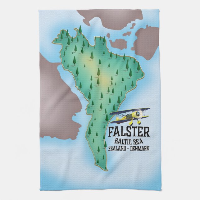 Falster Island Denmark travel poster. Kitchen Towel (Vertical)