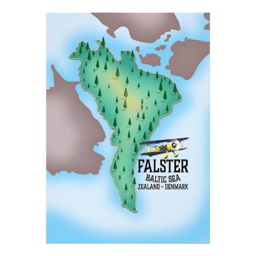 Falster Island Denmark travel poster Photo Print