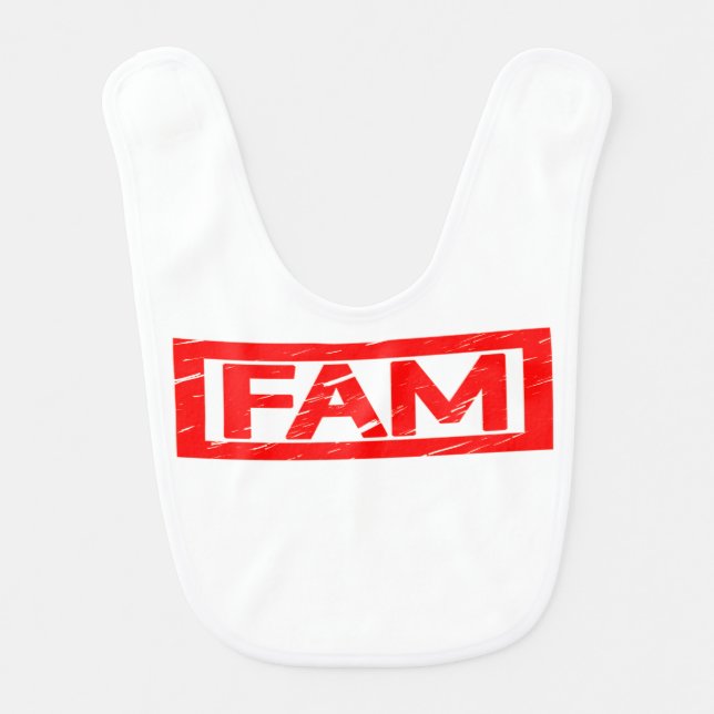 Fam Stamp Baby Bib (Front)