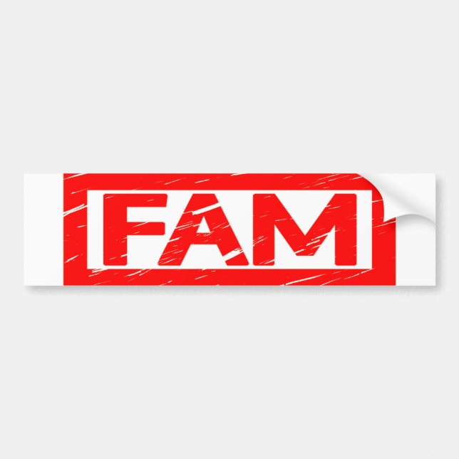 Fam Stamp Bumper Sticker (Front)