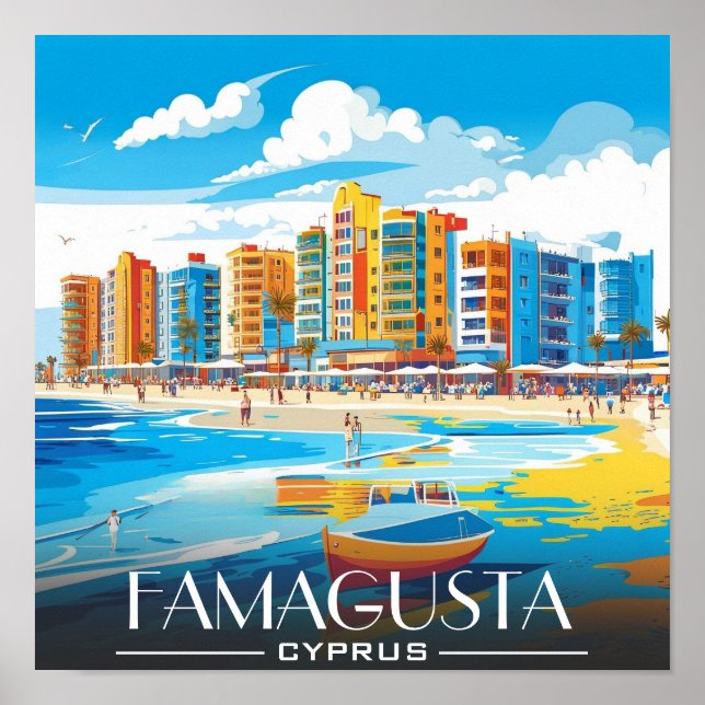 Famagusta beaches, Cyprus touring Poster (Front)