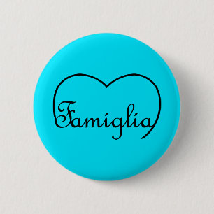 Famiglia Italian Family heart Button