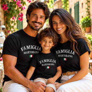 Famiglia Italian Family Personalized Reunion Black T-Shirt