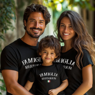 Famiglia Italian Family Personalized Reunion Black T-Shirt
