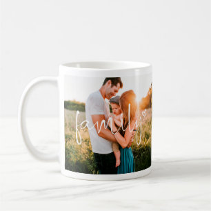 Famiily 2-Photo   Modern Calligraphy Heart Mug