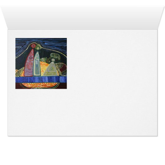 Familia Asbtract Art Painting Postcard (Inside Horizontal (Bottom))