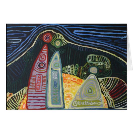 Familia Asbtract Art Painting Postcard (Front Horizontal)