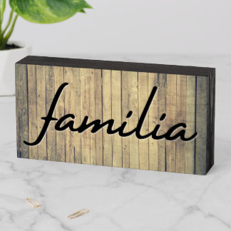 Familia Wooden Box Sign