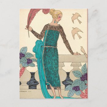 Familiar Doves By George Barbier Postcard by FalconsEye at Zazzle