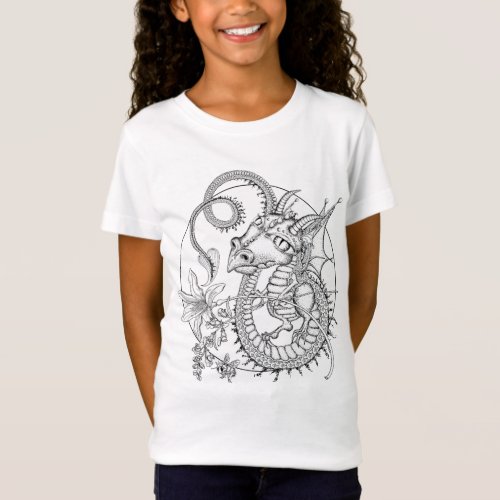 Familiar Dragon DIY Coloring by Sonja AS T_Shirt