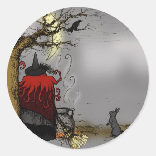 FAMILIAR HALLOWEEN CLASSIC ROUND STICKER