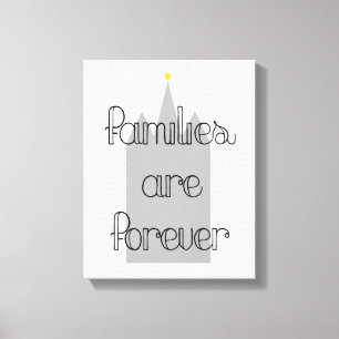 families are forever lds mormon temple, love canvas print
