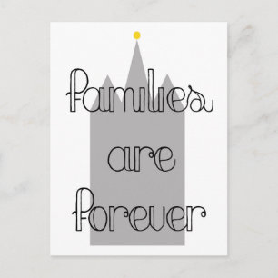 families are forever mormon lds temple postcard