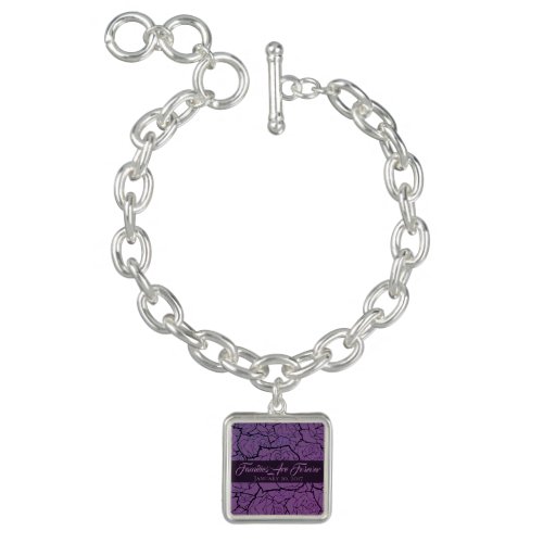 Families Are Forever Silver Plate Charm Bracelet