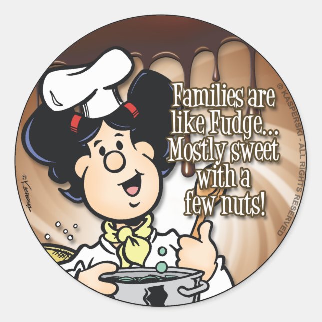 Families Are Like Fudge Classic Round Sticker (Front)