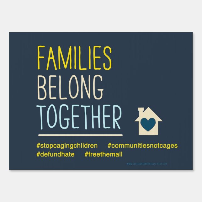Families Belong Together Pro-Immigrant Yard Sign (Back)