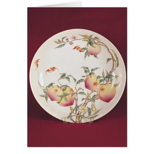Famille rose plate decorated cards (Front)