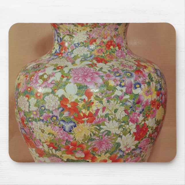 Famille Rose vase with a mille fleurs Mouse Pad (Front)