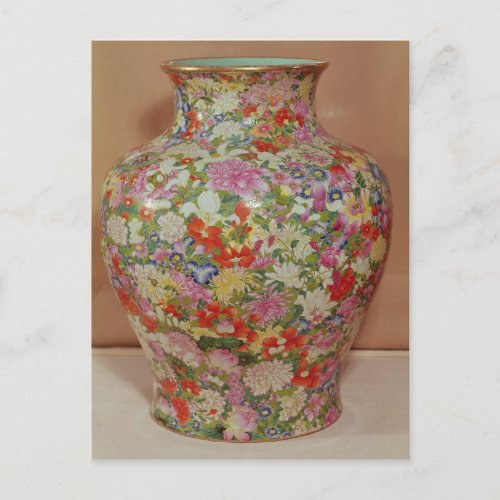 Famille Rose vase with a mille fleurs Postcard