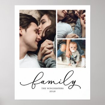 Family 16x20 3 Photo Collage Poster by PinkMoonDesigns at Zazzle