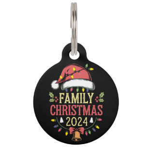 Family 2024 Christmas Matching Outfits Team Santa Pet ID Tag