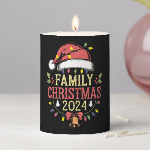 Family 2024 Christmas Matching Outfits Team Santa Pillar Candle