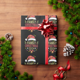 Family 2024 Christmas Matching Outfits Team Santa Wrapping Paper